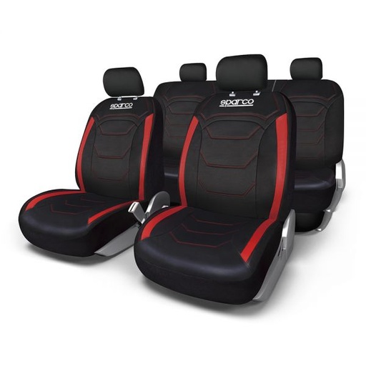[02029] SPARCO CUBRE ASIENTO SPS406RD NOV PVC NEGRO ROJO
